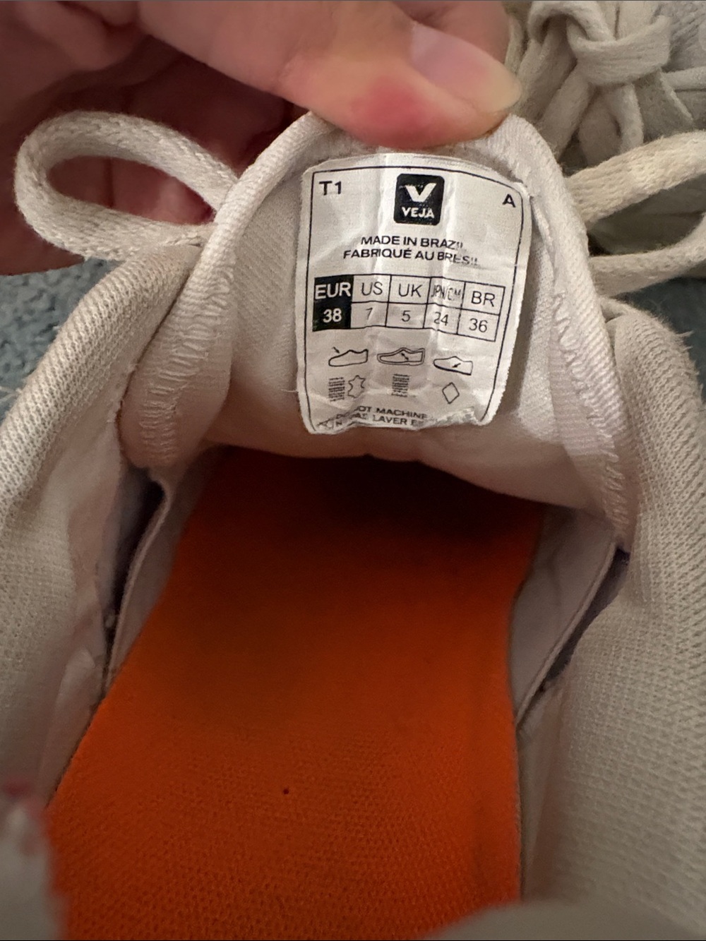 Veja Neutral Beige Suede & Mesh Sneakers - Picture 4 of 5